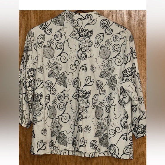 AKS Amy K Su Jacket 3/4 Sleeve Linen Blend Jacket 1X - Picture 11 of 11